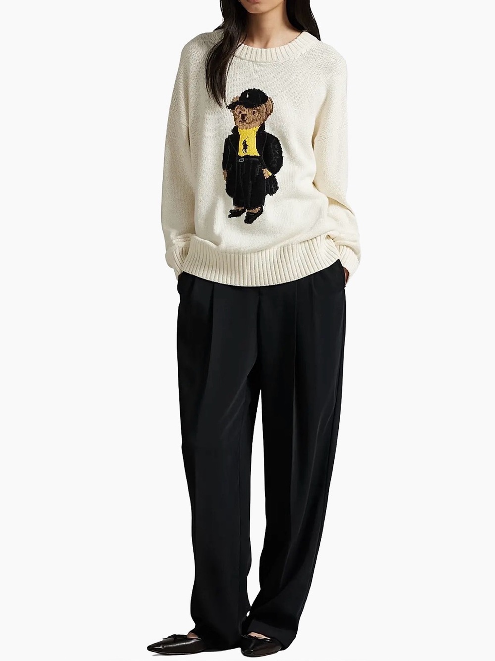 Polo Ralph Lauren Polo Bear-embroidered crew-neck sweater sz XS fits to Medium - Picture 5 of 12